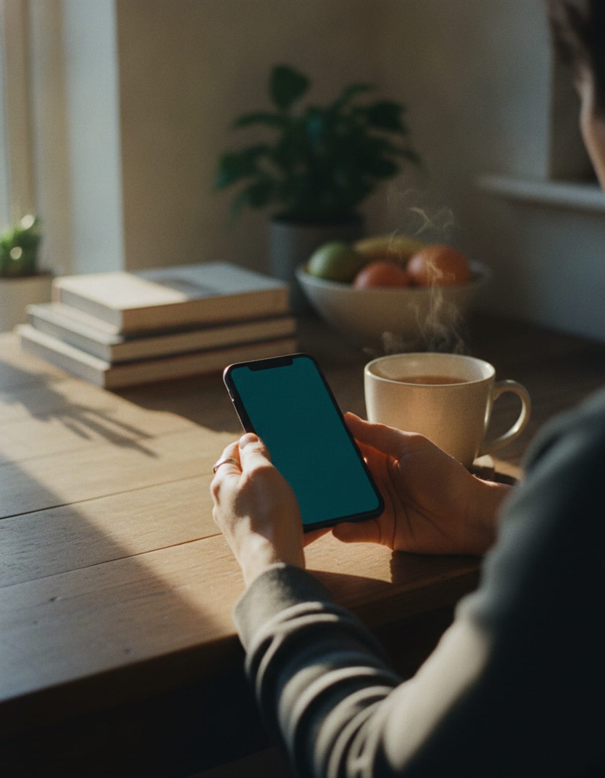 A hand holding a phone, swapping tonight's meal in the Suppa app